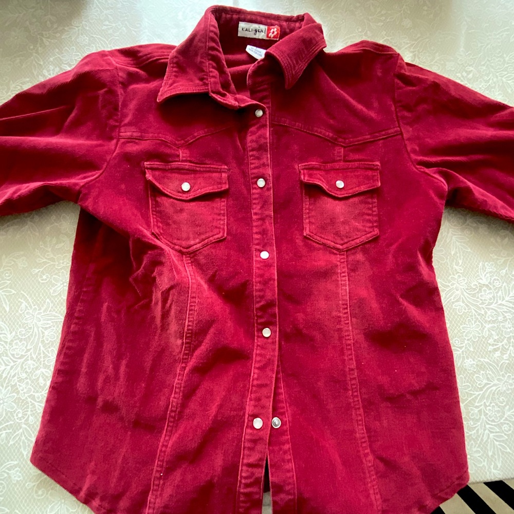 kali girl red corduroy jacket size large